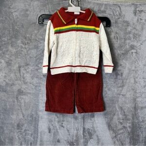 Colorful Toddler Sweater and Pants Set vintage